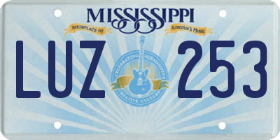 MS license plate LUZ253
