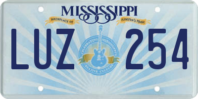 MS license plate LUZ254