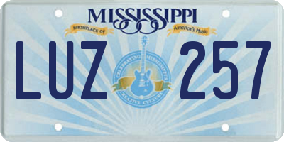 MS license plate LUZ257