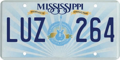 MS license plate LUZ264