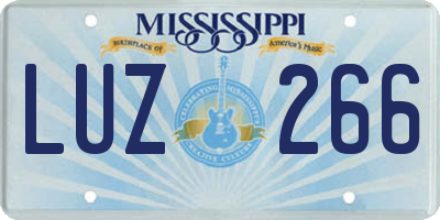 MS license plate LUZ266