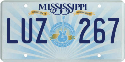 MS license plate LUZ267