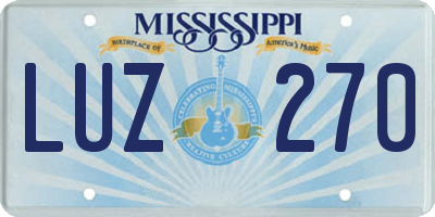 MS license plate LUZ270