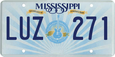 MS license plate LUZ271