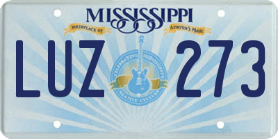 MS license plate LUZ273