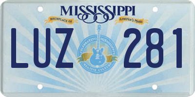 MS license plate LUZ281