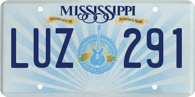 MS license plate LUZ291