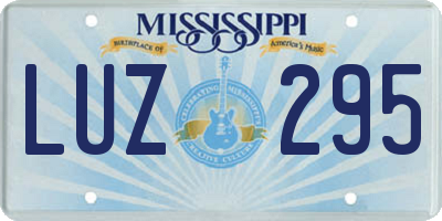 MS license plate LUZ295