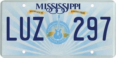MS license plate LUZ297