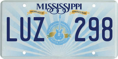 MS license plate LUZ298