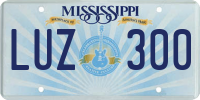 MS license plate LUZ300
