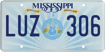 MS license plate LUZ306