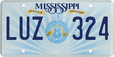 MS license plate LUZ324
