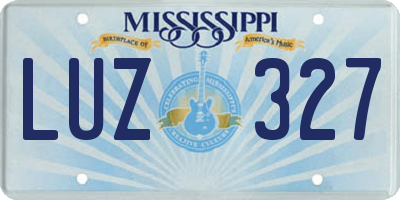 MS license plate LUZ327