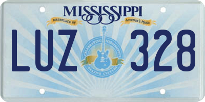 MS license plate LUZ328