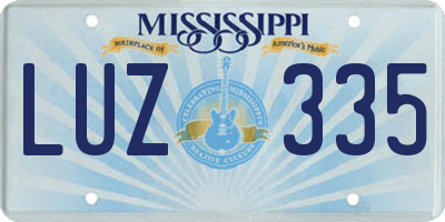MS license plate LUZ335