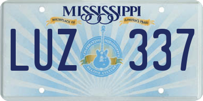 MS license plate LUZ337