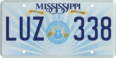 MS license plate LUZ338