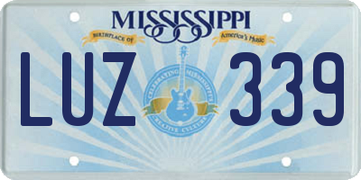 MS license plate LUZ339