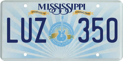 MS license plate LUZ350