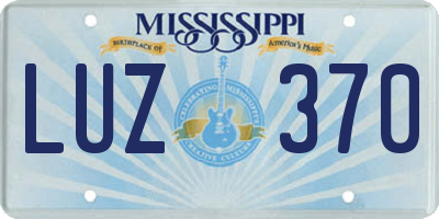MS license plate LUZ370