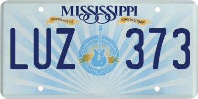MS license plate LUZ373