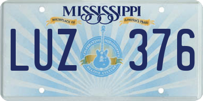 MS license plate LUZ376