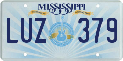 MS license plate LUZ379