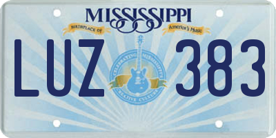 MS license plate LUZ383