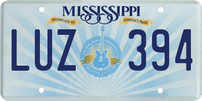 MS license plate LUZ394