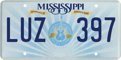 MS license plate LUZ397