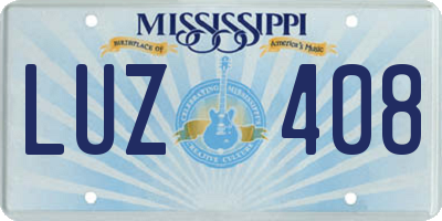 MS license plate LUZ408