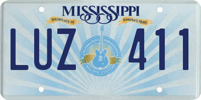 MS license plate LUZ411