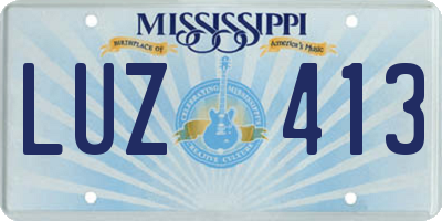 MS license plate LUZ413