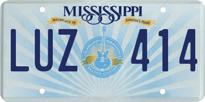 MS license plate LUZ414