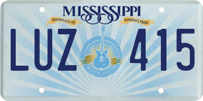 MS license plate LUZ415