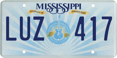 MS license plate LUZ417