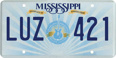 MS license plate LUZ421