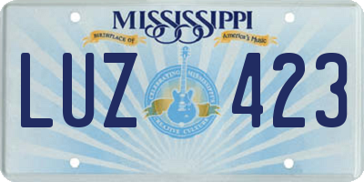 MS license plate LUZ423