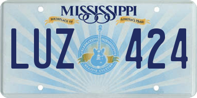 MS license plate LUZ424