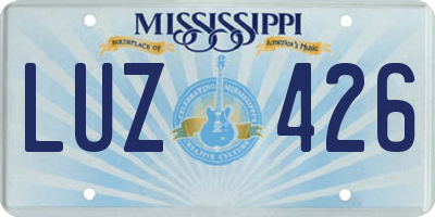 MS license plate LUZ426