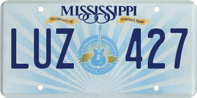 MS license plate LUZ427