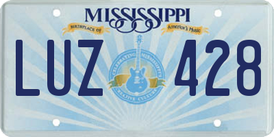 MS license plate LUZ428