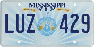 MS license plate LUZ429