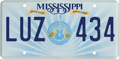 MS license plate LUZ434