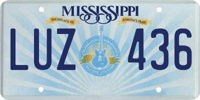 MS license plate LUZ436