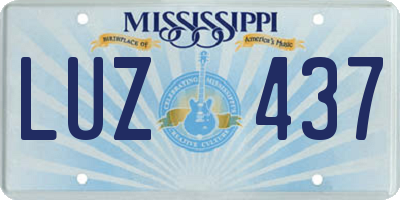 MS license plate LUZ437