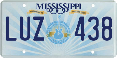 MS license plate LUZ438
