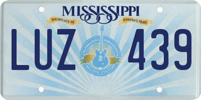 MS license plate LUZ439