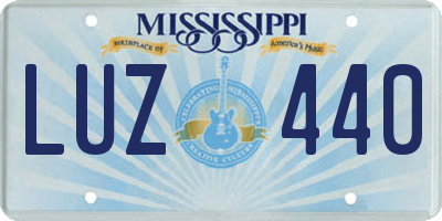 MS license plate LUZ440